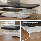 Monitor Stand Acrylic Riser for PC Laptop Oak