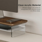 Monitor Stand Acrylic Riser for PC Laptop Oak