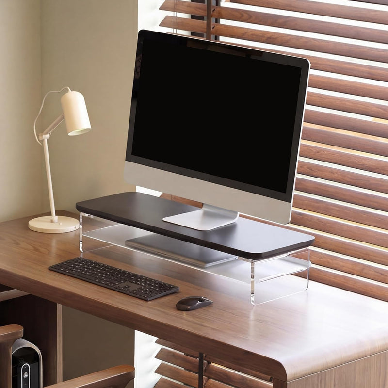 Monitor Stand Acrylic Riser for PC Laptop Oak