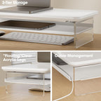 Monitor Stand Acrylic Riser for PC Laptop Oak