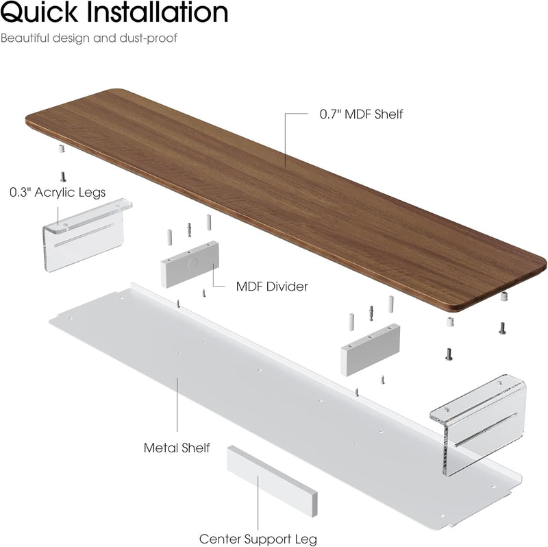 Monitor Stand Acrylic Riser for PC Laptop Oak