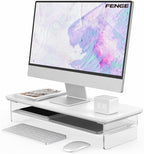 Monitor Stand Acrylic Riser for PC Laptop Oak