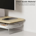 Monitor Stand Acrylic Riser for PC Laptop Oak