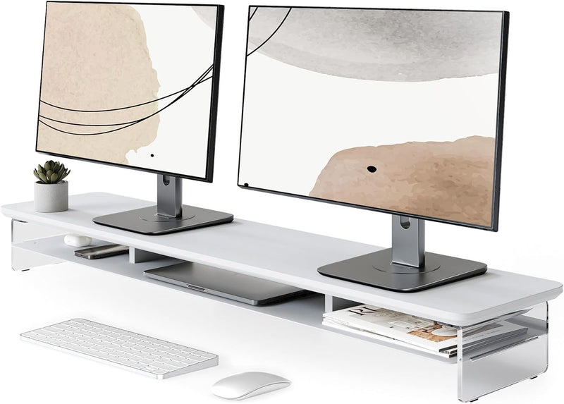 Monitor Stand Acrylic Riser for PC Laptop Oak
