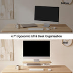 Monitor Stand Acrylic Riser for PC Laptop Oak