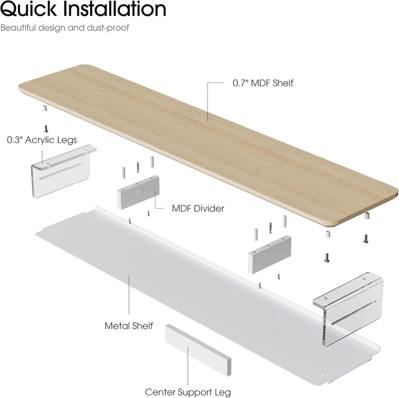 Monitor Stand Acrylic Riser for PC Laptop Oak