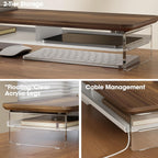 Monitor Stand Acrylic Riser for PC Laptop Oak