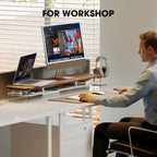 Monitor Stand Acrylic Riser for PC Laptop Oak