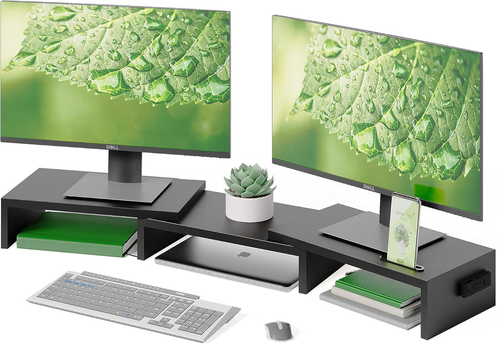 Monitor Stand Riser Adjustable Length Angle Ergonomic Desk