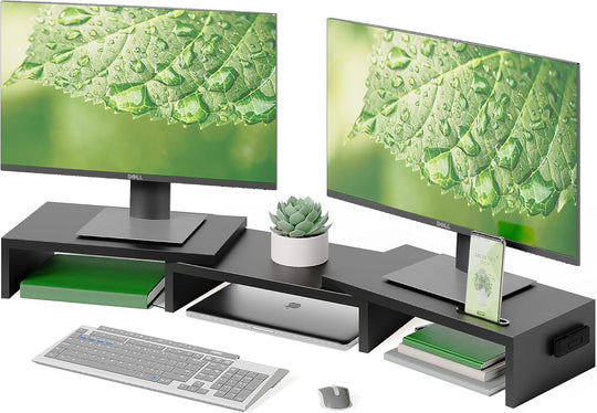 Monitor Stand Riser Adjustable Length Angle Ergonomic Desk