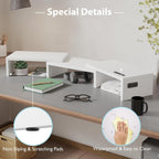 Monitor Stand Riser Adjustable Length Angle Ergonomic Desk