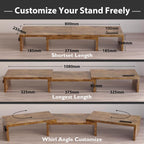 Monitor Stand Riser Adjustable Length Angle Ergonomic Desk