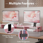 Monitor Stand Riser Adjustable Length Angle Ergonomic Desk