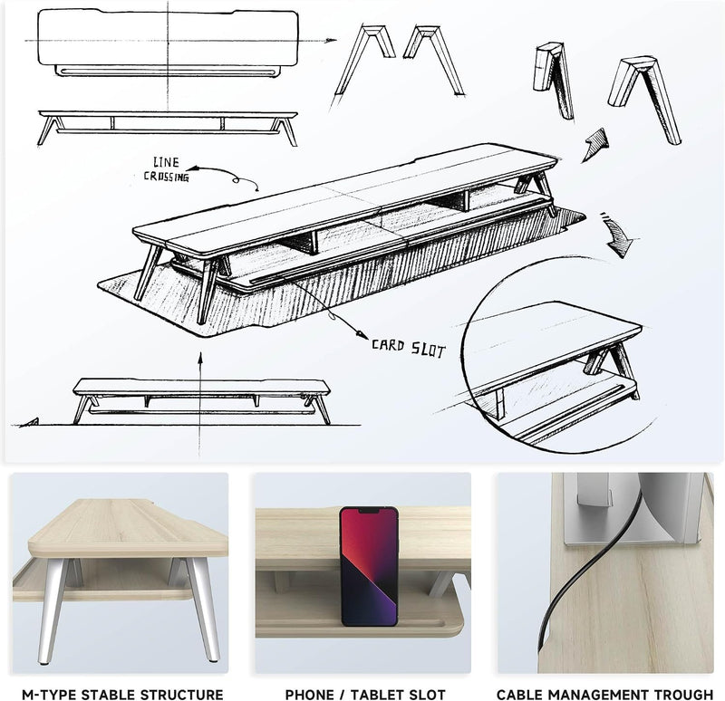 Monitor Stand Riser for Laptop PC TV Desk