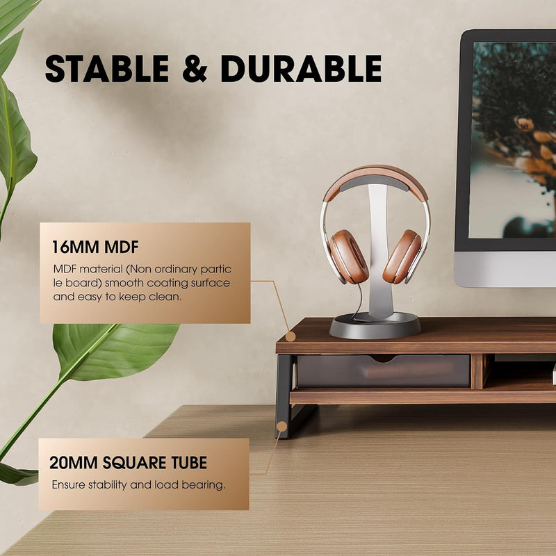 Monitor Stand with 2 PC Drawers 108CM Large