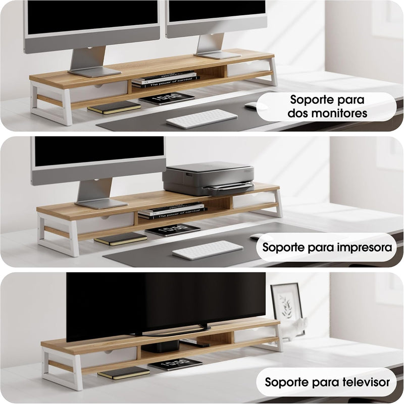 Monitor Stand with 2 PC Drawers 108CM Large