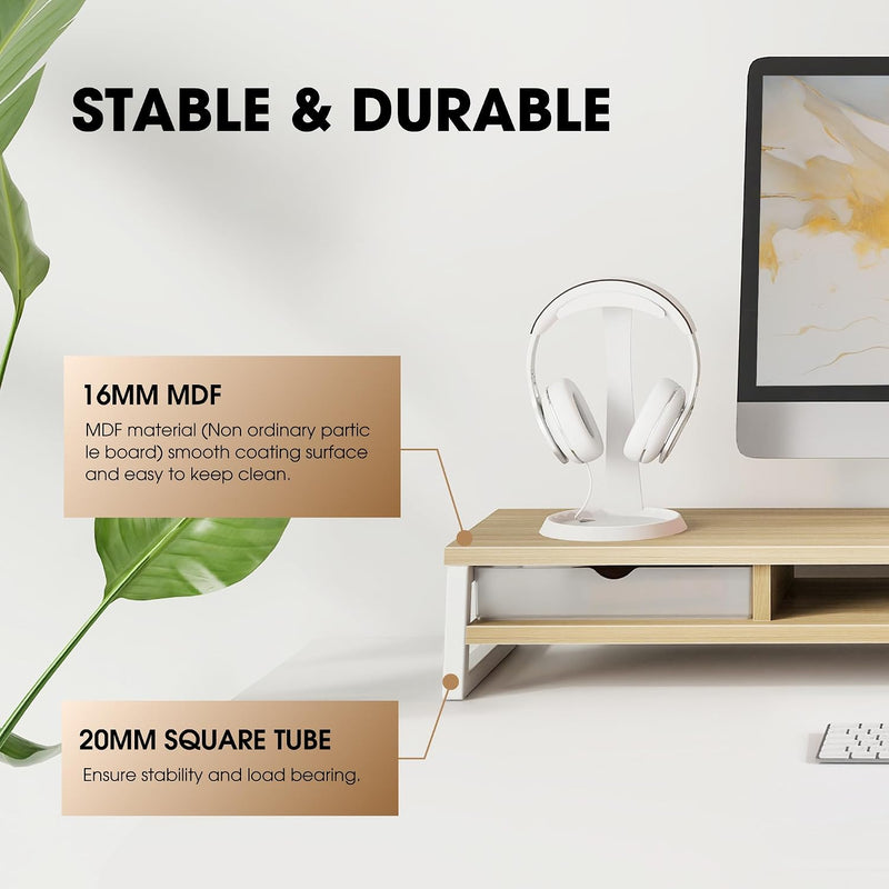 Monitor Stand with 2 PC Drawers 108CM Large