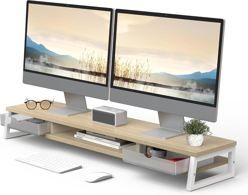 Monitor Stand with 2 PC Drawers 108CM Large