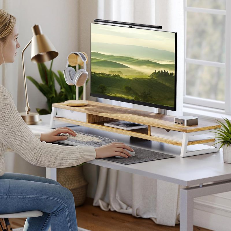 Monitor Stand with 2 PC Drawers 108CM Large