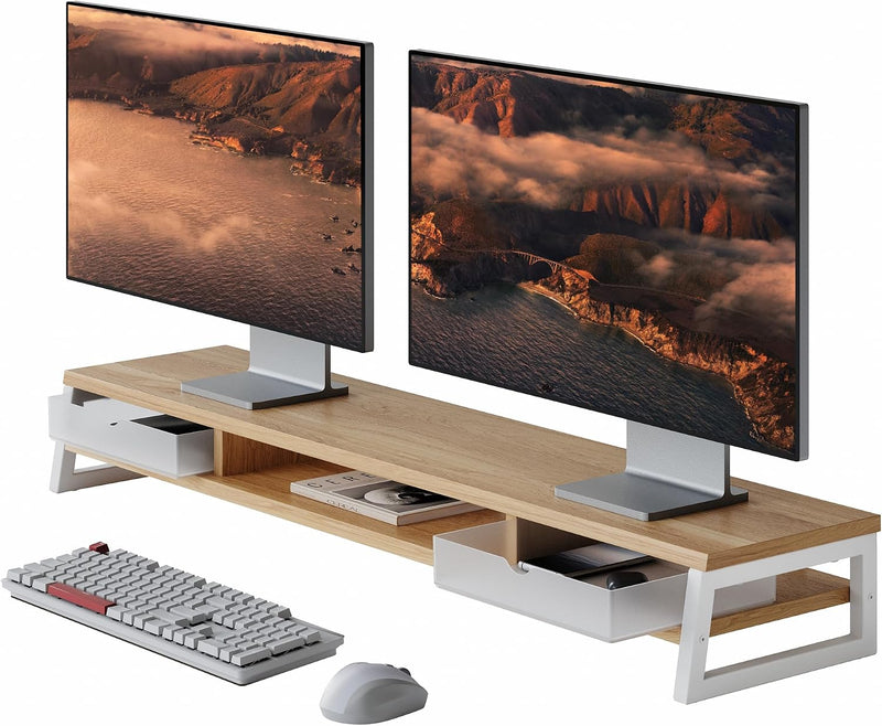 Monitor Stand with 2 PC Drawers 108CM Large