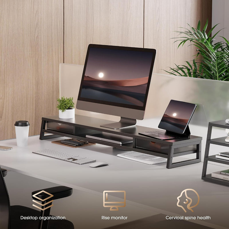Monitor Stand with 2 PC Drawers 108CM Large