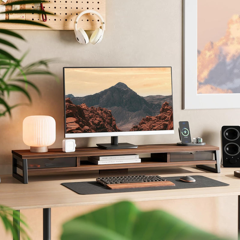 Monitor Stand with 2 PC Drawers 108CM Large