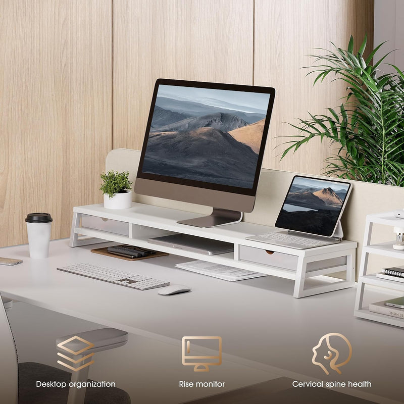 Monitor Stand with 2 PC Drawers 108CM Large