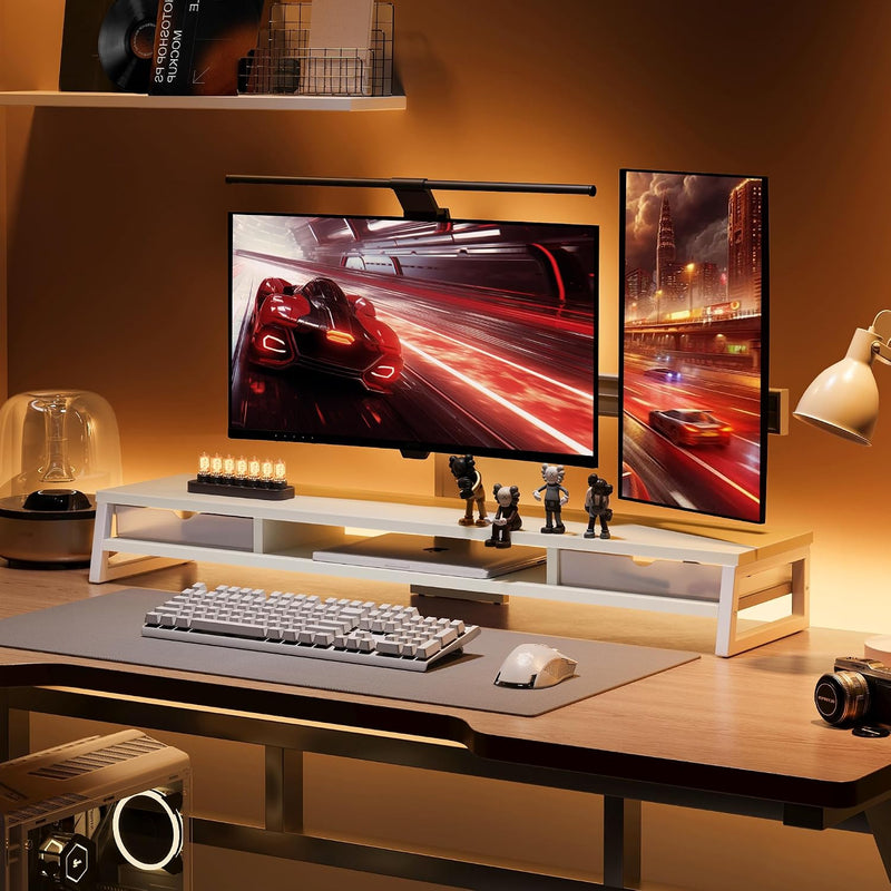 Monitor Stand with 2 PC Drawers 108CM Large
