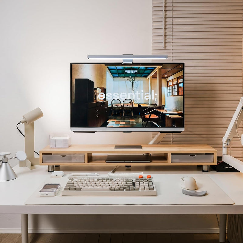 Monitor Stand with 2 PC Drawers High Adjustable