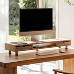 Monitor Stand with 2 PC Drawers High Adjustable