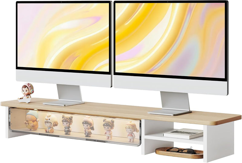 Monitor Stand with Drawers Blind Box Storage Space
