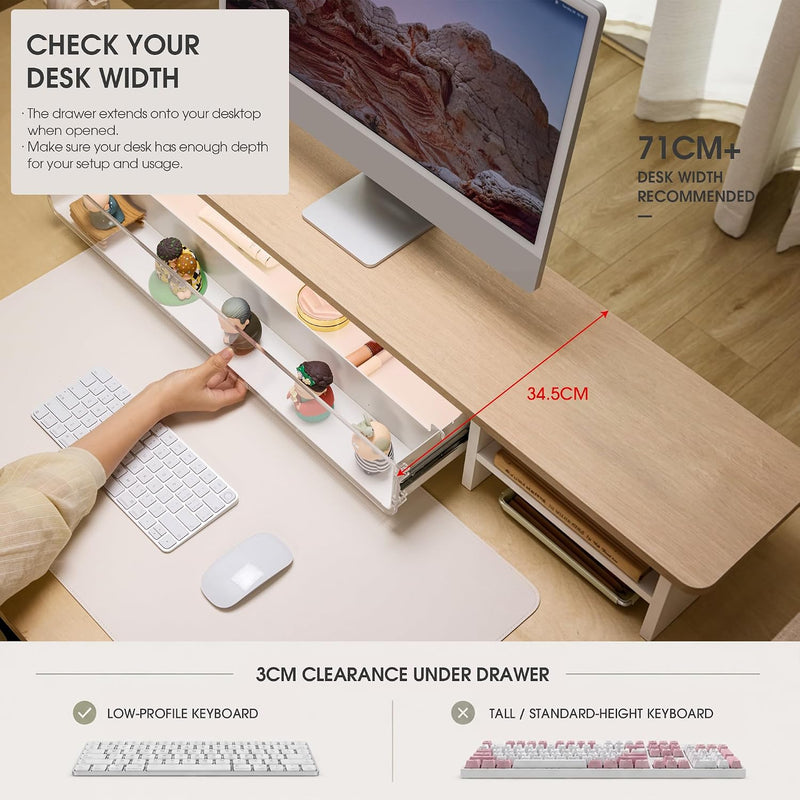Monitor Stand with Drawers Blind Box Storage Space