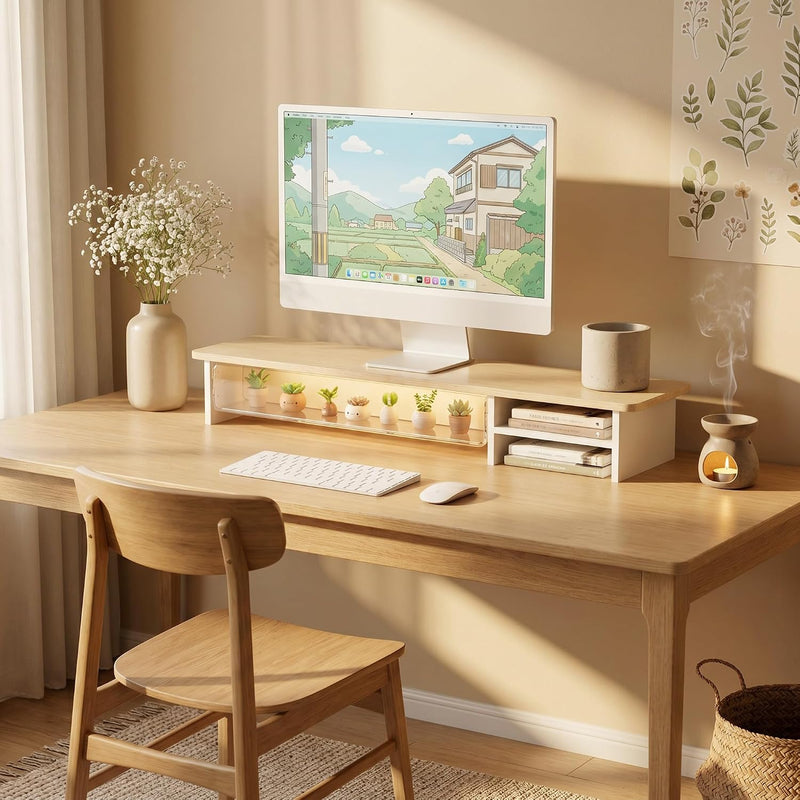 Monitor Stand with Drawers Blind Box Storage Space