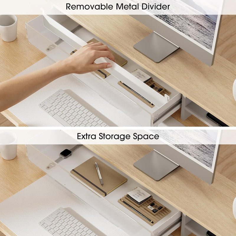Monitor Stand with Drawers Blind Box Storage Space