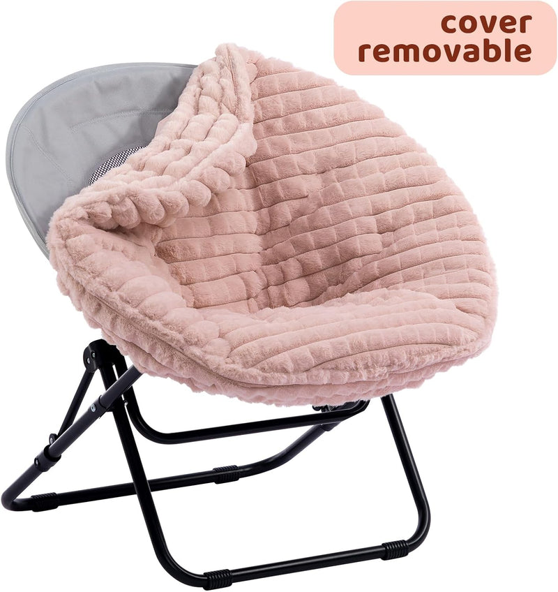 Round Chair Comfy Folding Accent Bedroom