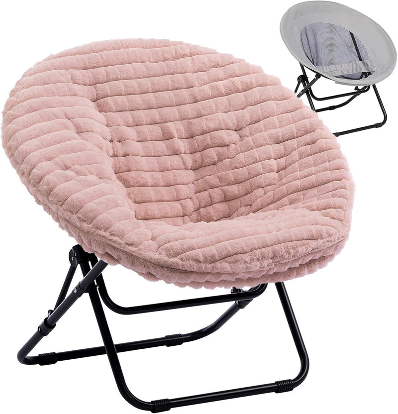 Round Chair Comfy Folding Accent Bedroom
