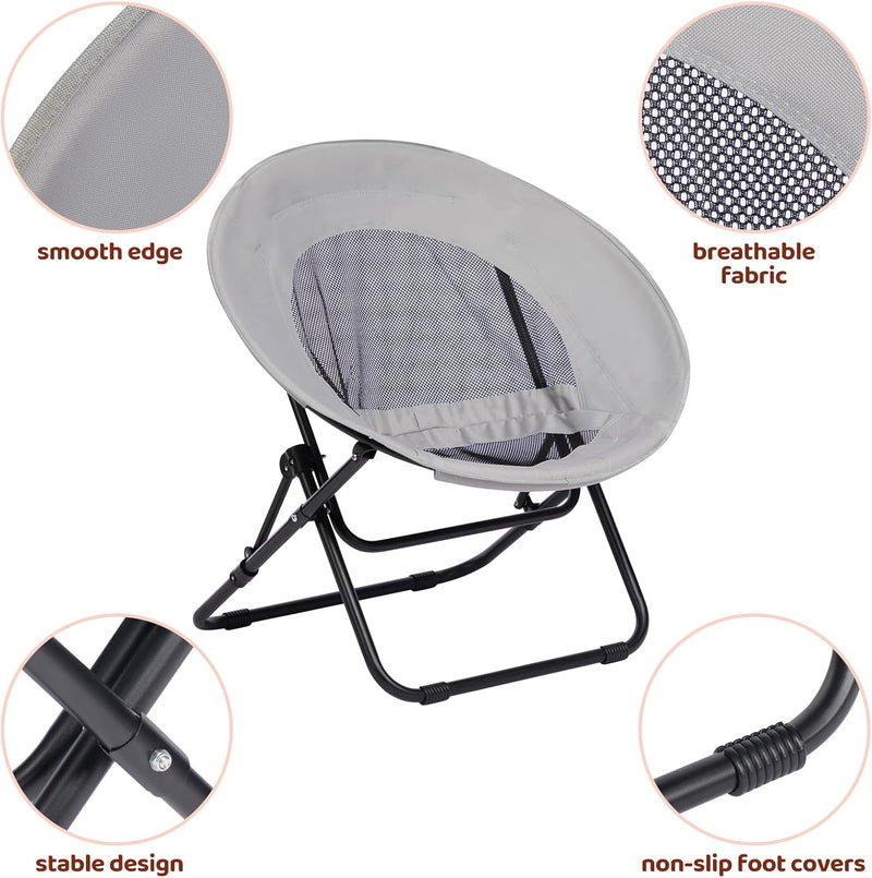 Round Chair Comfy Folding Accent Bedroom