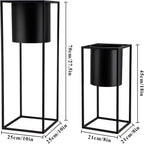 Morden Metal Craft Planters with Stand (Set of 2)