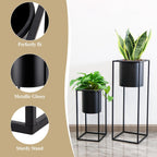 Morden Metal Craft Planters with Stand (Set of 2)