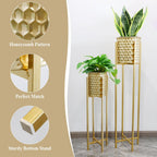 Morden Metal Craft Planters with Stand (Set of 2)