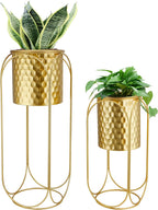 Morden Metal Craft Planters with Stand (Set of 2)