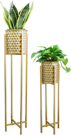 Morden Metal Craft Planters with Stand (Set of 2)