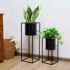 Morden Metal Craft Planters with Stand (Set of 2)