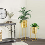 Morden Metal Craft Planters with Stand (Set of 2)