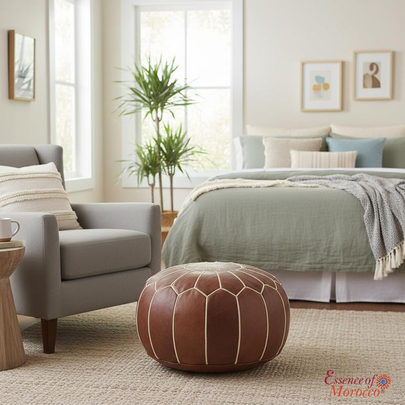 Moroccan Pouffe Pouf Footrest Footstool Ottoman Real Leather