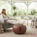 Moroccan Pouffe Pouf Footrest Footstool Ottoman Real Leather