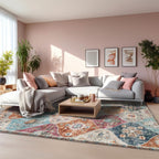 Moroccan Washable Trellis Area Rug Non-Slip Bedroom