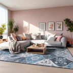 Moroccan Washable Trellis Area Rug Non-Slip Bedroom