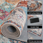 Moroccan Washable Trellis Area Rug Non-Slip Bedroom
