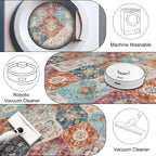 Moroccan Washable Trellis Area Rug Non-Slip Bedroom